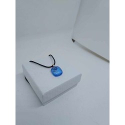 collier verre bleu